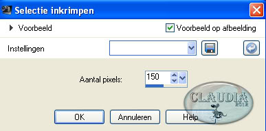 Instelling Inkrimpen van selectie