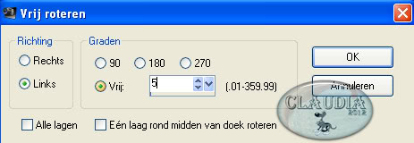 Instellingen vrij roteren