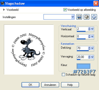 Instellingen voor slagschaduw