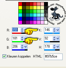 Bepalen van de K en V om in te kleuren