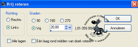 Instellingen Vrij Roteren.