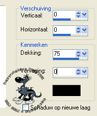 Instellingen Slagschaduw.