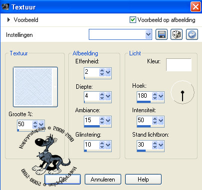 Instellingen Textuur.