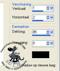 Instellingen Slagschaduw.