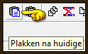 Klik nu met de muisaanwijzer 4 x op dit icoontje : Plakken na huidige