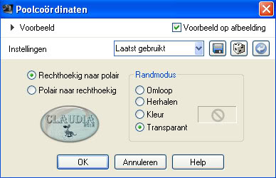 Effecten - Vervormingseffecten - Poolcoördinaten