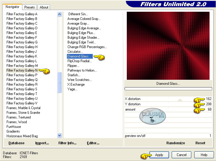 Effecten - Insteekfilters - <I.C.NET Software> - Filters Unlimited 2.0 - Filter Factory Gallery N - Diamond Glass