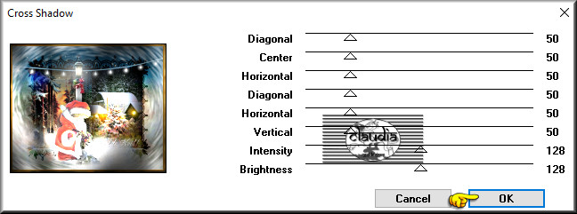 Effecten - Insteekfilters - Graphics Plus - Cross Shadow 