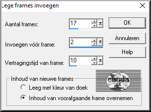 Animatie - Frames invoegen - Lege frames