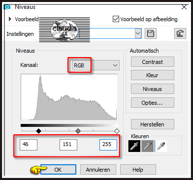 Aanpassen - Helderheid en contrast - Niveaus