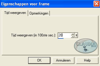 Animatie - Eigenschappen voor frame