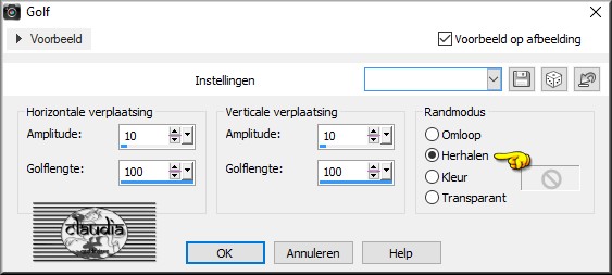 Effecten - Vervormingseffecten - Golf