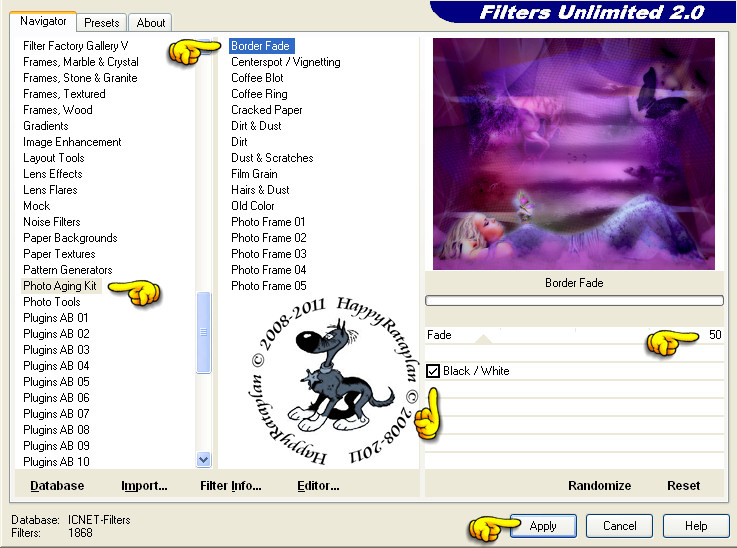 Effecten - Insteekfilters - <I.C.NET Software> - Filters Unlimited 2.0 - Photo Aging Kit - Border Fade