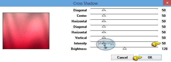 Instellingen filter Graphics Plus - Cross Shadow