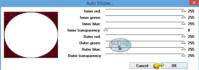 Instellingen filter FFG??? - Auto Ellipse