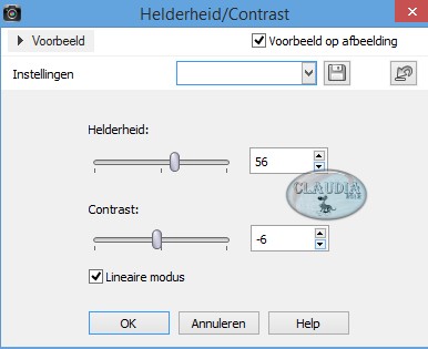 Instellingen Helderheid en contrast - Helderheid/contrast