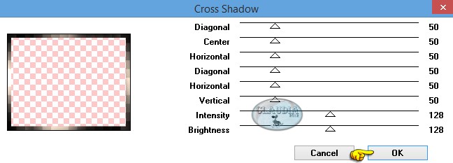 Instellingen filter Graphics Plus - Cross Shadow