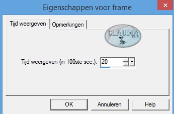 Animatie - Eigenschappen voor frame