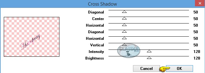 Instellingen filter Graphics Plus - Cross Shadow