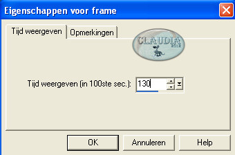 Instelling Eigenschappen van frame