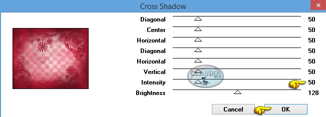 Instellingen filter Graphics Plus - Cross Shadow