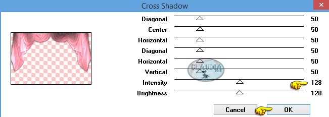 Instellingen filter Graphics Plus - Cross Shadow