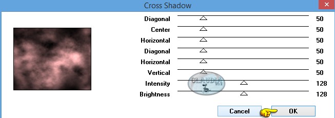 Instellingen filter Graphics Plus - Cross Shadow