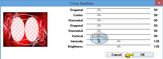 Instellingen filter Graphics Plus - Cross Shadow