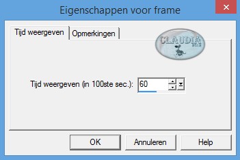 Instelling Eigenschappen voor frame