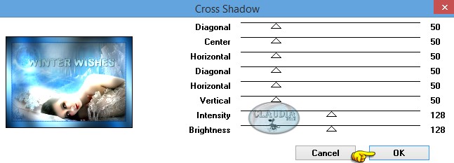 Instellingen filter Graphics Plus - Cross Shadow