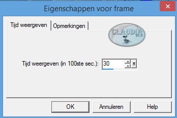 Instelling Eigenschappen voor frame