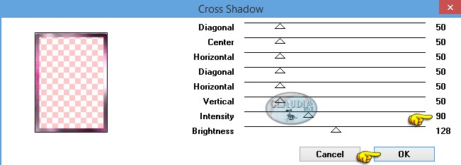 Instellingen filter Graphics Plus - Cross Shadow