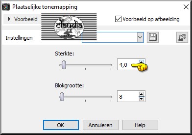 Aanpassen - Herlderheid en contrast - Plaatselijke tonemapping : in de lagere PSP versies zit heet dit "Verhelderen"