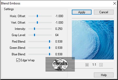 Effecten - Insteekfilters - FM Tile Tools - Blend Emboss