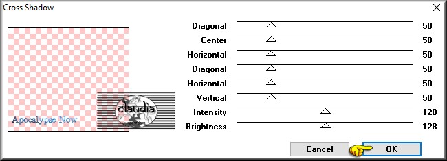 Effecten - Insteekfilters - Graphics Plus - Cross Shadow