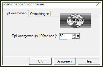 Animatie - Eigenschappen voor frame