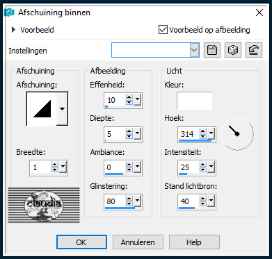 Effecten - 3D-Effecten - Afschuining binnen