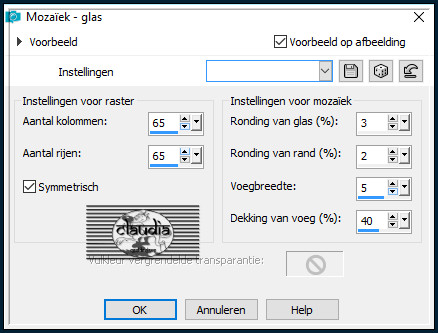 Effecten - Textuureffecten - Mozaïek - glas