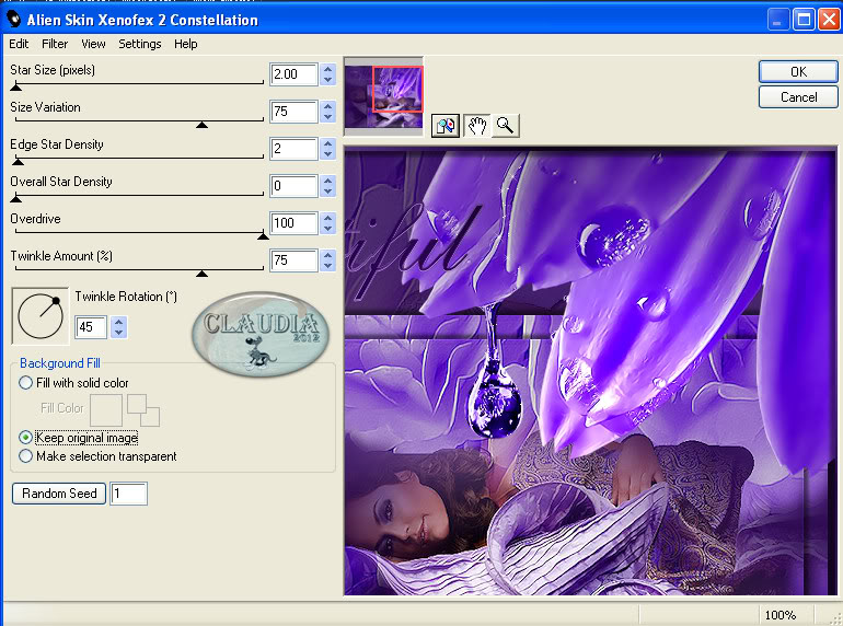 Instellingen filter Xenofex 2