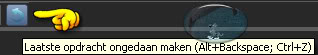 Klik 2 x op het ongedaan maken pijltje