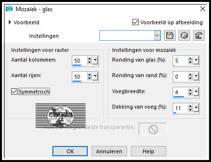 Effecten - Textuureffecten - Mozaïek - glas