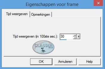 Animatie - Eigenschappen voor frame