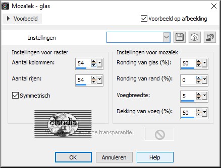 Effecten - Texturreffecten - Mozaïek - glas 