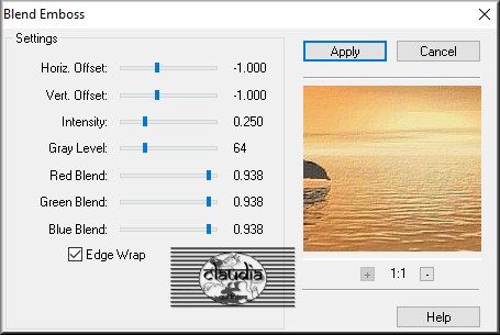 Effecten - Insteekfilters - FM Tile Tools - Blend Emboss 