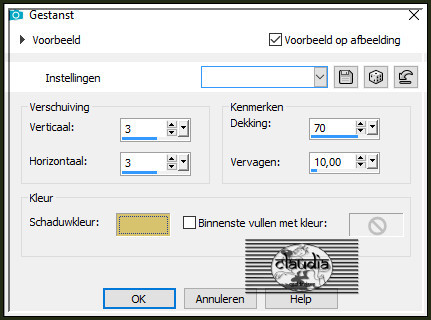 Effecten - 3D-Effecten - Gestanst : Schaduwkleur = 1ste kleur