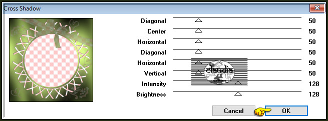 Effecten - Insteekfilters - Graphics Plus - Cross Shadow :