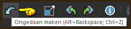 Klik 1 x op het "Ongedaan maken" pijltje
