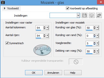 Effecten - Textuureffecten - Mozaïek-glas