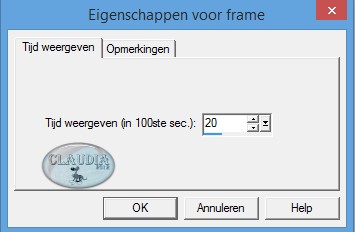 Animatie - Eigenschappen voor frame