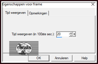 Animatie - Eigenschappen voor frame 